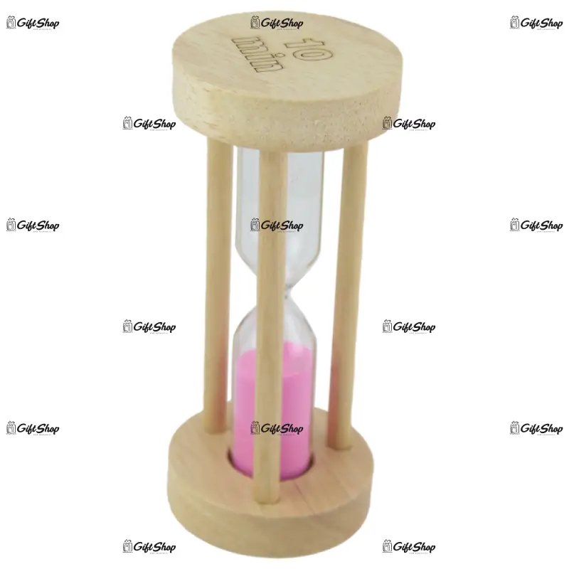 Clepsidra din lemn cu nisip colorat, 10 minute - 11 cm